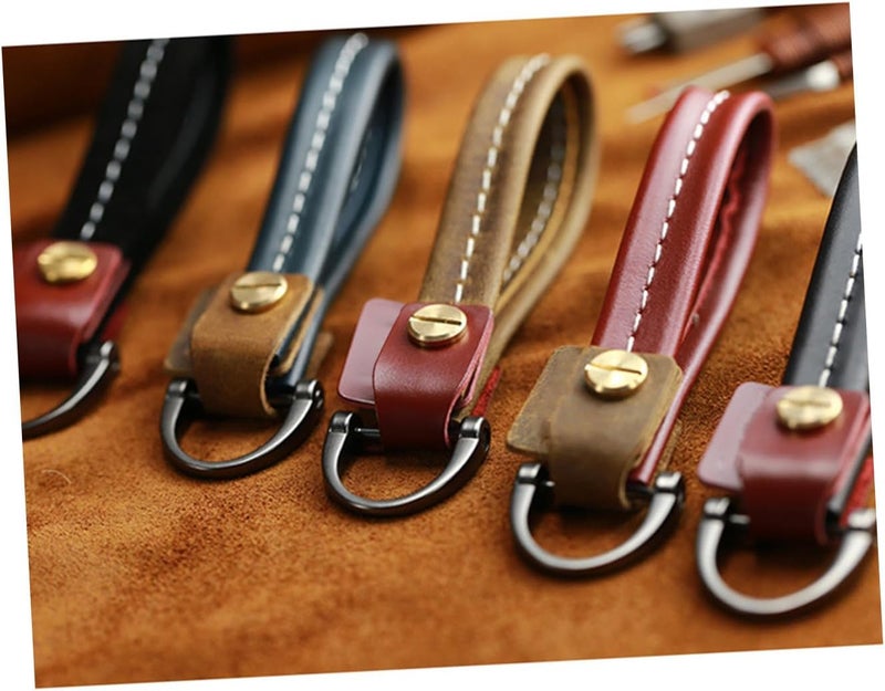 Creative Black Leather Car Keychain Simple Chic Keyring for Men and Women Stylish Car Keys Holder Accessory - Image 2