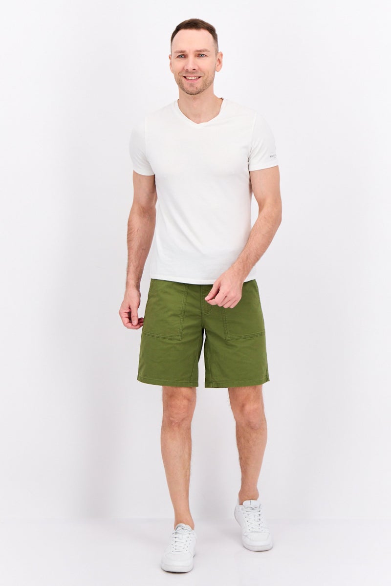 GAS Men Plain Basic Shorts, Olive - Image 4