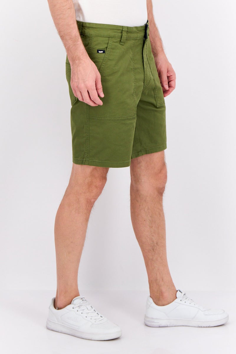 GAS Men Plain Basic Shorts, Olive - Image 2