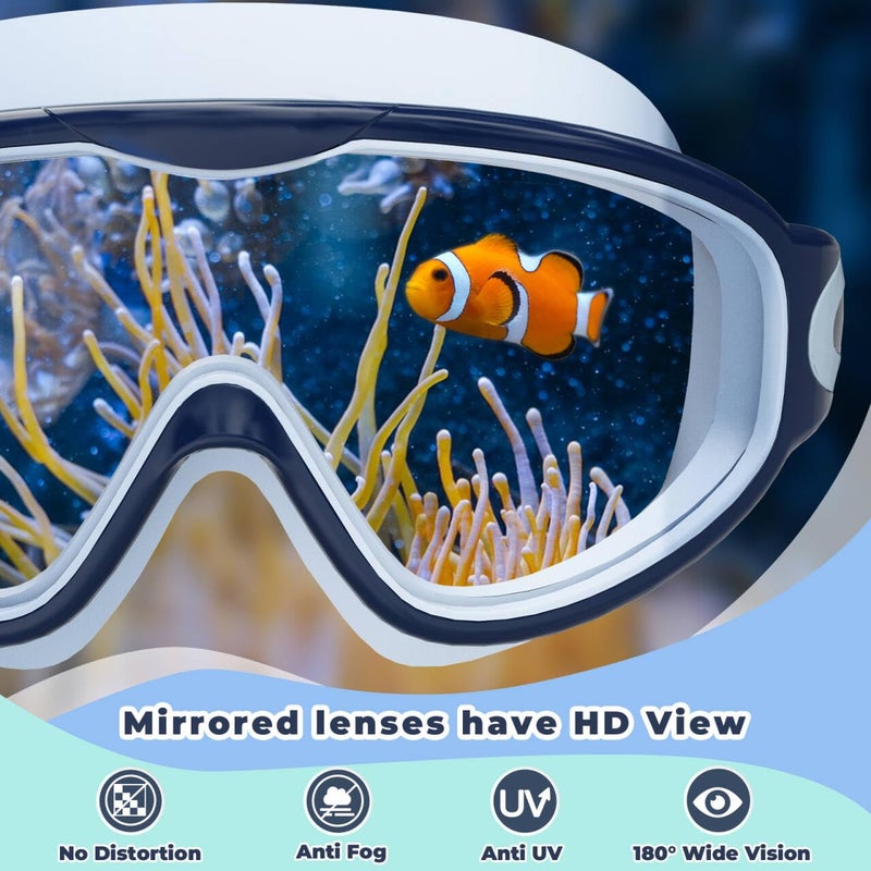 Keary 2 Pack Swim Goggles for Kids 6-14 8-14 Kids Swimming Goggles Age 3-15 4-7 4-16 8-12 for Boys Girl Youth Toddler Children Pool Water Goggle Anti Fog UV Protection Clear Wide View Waterproof - Image 3