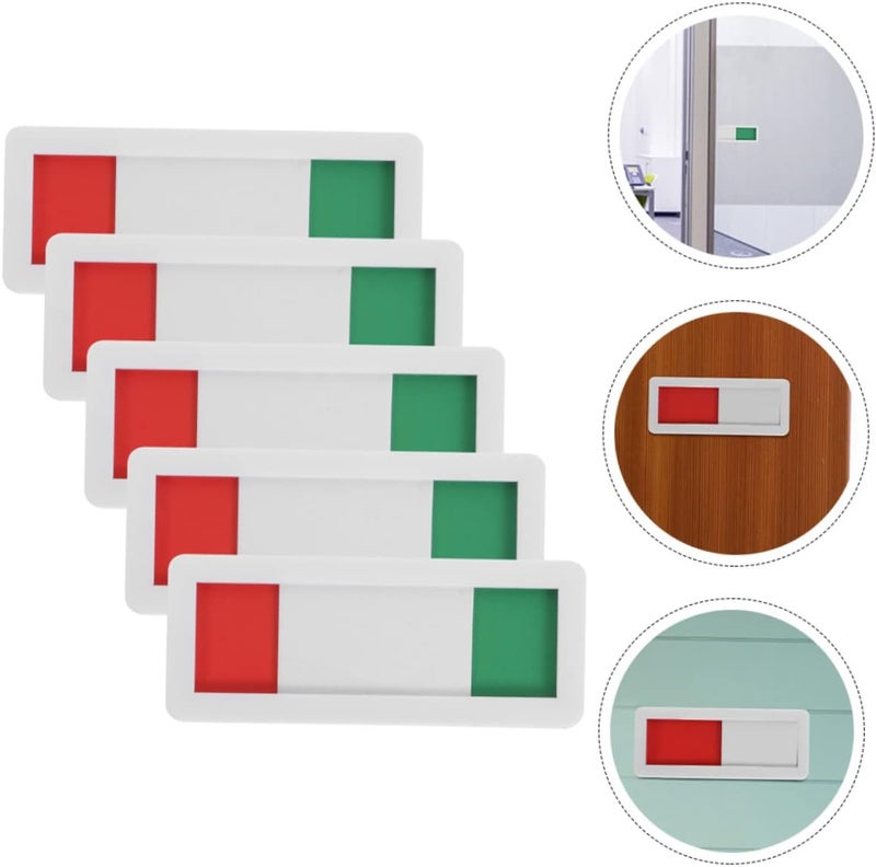 Garneck 1-5 Pieces Occupied Sign Reversible Sign for Office - Toilet and Conference Rooms - Sliding Sign and Adhesive Sign for Optimal Privacy and Use of Space - Image 2