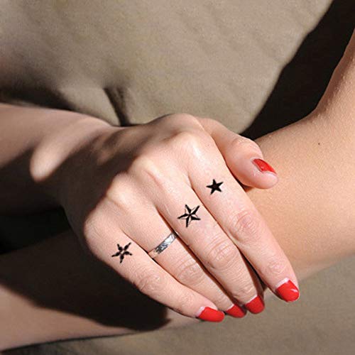 Yesallwas Cute Black Moon Sky Stars Temporary Tattoo for Women Body 6 sheet Art Fake Tattoo Stickers - Image 4
