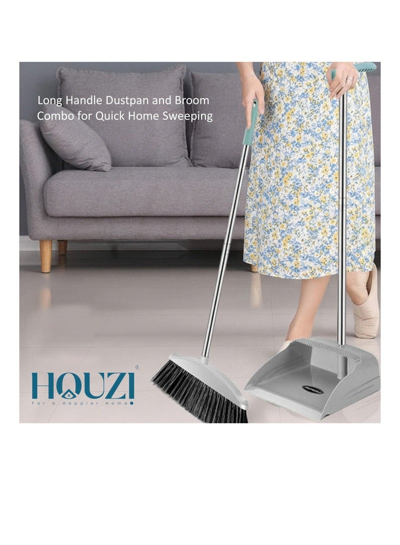 Houzi مجموعة مكنسة وجراب هووزي مع مقبض طويل ودائم وشعيرات ناعمة - أفضل استخدام لتنظيف المنزل أو المكتب أو المتجر بألوان متنوعة - Image 5
