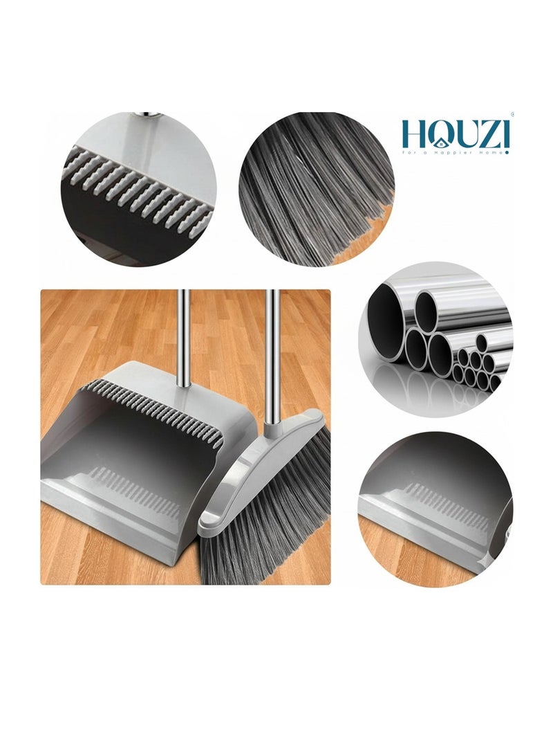 Houzi مجموعة مكنسة وجراب هووزي مع مقبض طويل ودائم وشعيرات ناعمة - أفضل استخدام لتنظيف المنزل أو المكتب أو المتجر بألوان متنوعة - Image 3