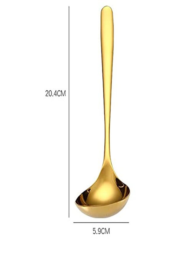 MBBITL 2-Pack Gold Soup Ladle 304 Stainless Steel Spoon Kitchen Serving Sauce Server - Image 2