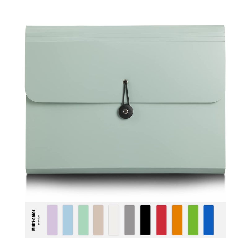 Nicfaec Expanding File Folder File Organizer with 13 Pockets File Organizer Accordion Filing Folder Expandable File Folder for Documents Aesthetic Paper Organizer Folder for Work, School, Office, Macaron - Image 2