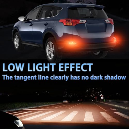 PGTOPONE Upgrade LED Rear Bumper Reflectors Light Fog Brake Tail Lamps Compatible with Toyota RAV4 2013 2014 2015 Replace OEM Stock Reflector Sequential Turn Signal Light (Red) - Image 5