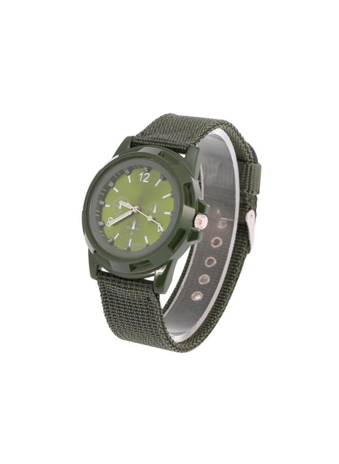 Generic - Men Watch Bands Round Nylon Strap Military Wristwatch, Electronic Analog Wrist Watch Men Watch BandsWatch Bands (OD Green) - Image 1