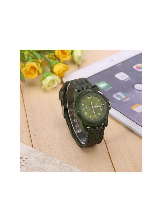 Generic - Men Watch Bands Round Nylon Strap Military Wristwatch, Electronic Analog Wrist Watch Men Watch BandsWatch Bands (OD Green) - Image 1