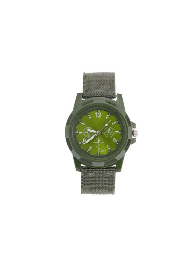 Generic - Men Watch Bands Round Nylon Strap Military Wristwatch, Electronic Analog Wrist Watch Men Watch BandsWatch Bands (OD Green) - Image 1