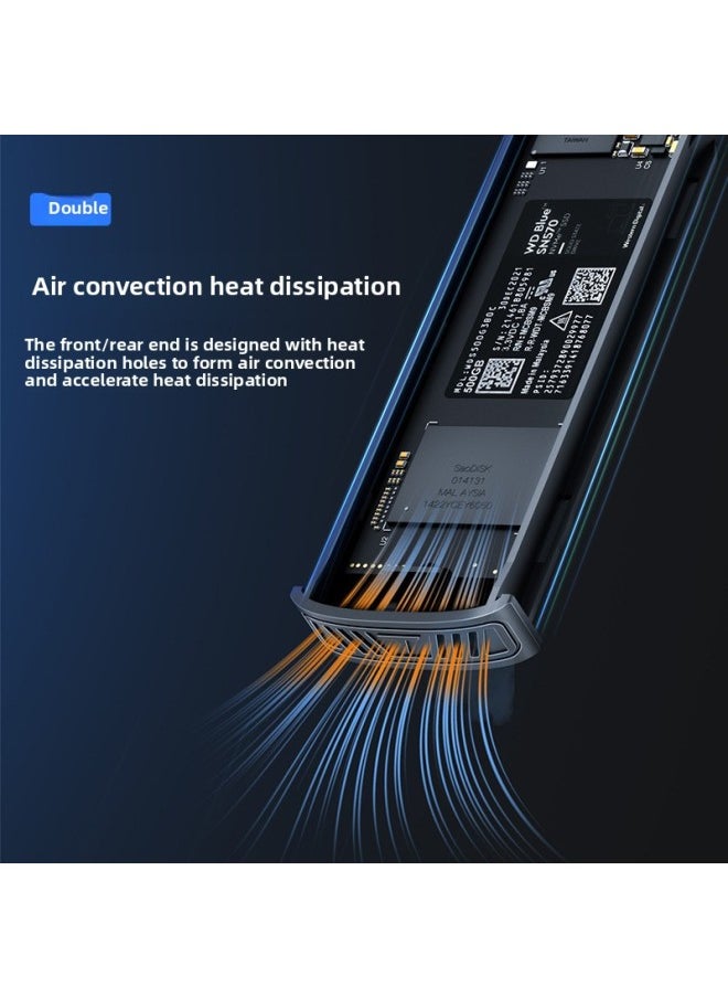 Customized M.2 Mobile Hard Drive Box Nvme/Ngff Solid State Drive Box Sdd Cooling Hard Drive Box Tool-Free-Color:Gray Nvme Protocol  - Image 5
