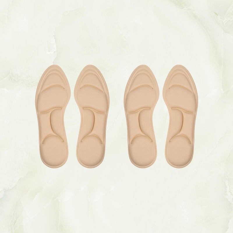 2 Pairs of 5D Sponge Exercise Insoles Absorption Breathable Insoles Comfortable Insert Pad (Apricot) - Image 1