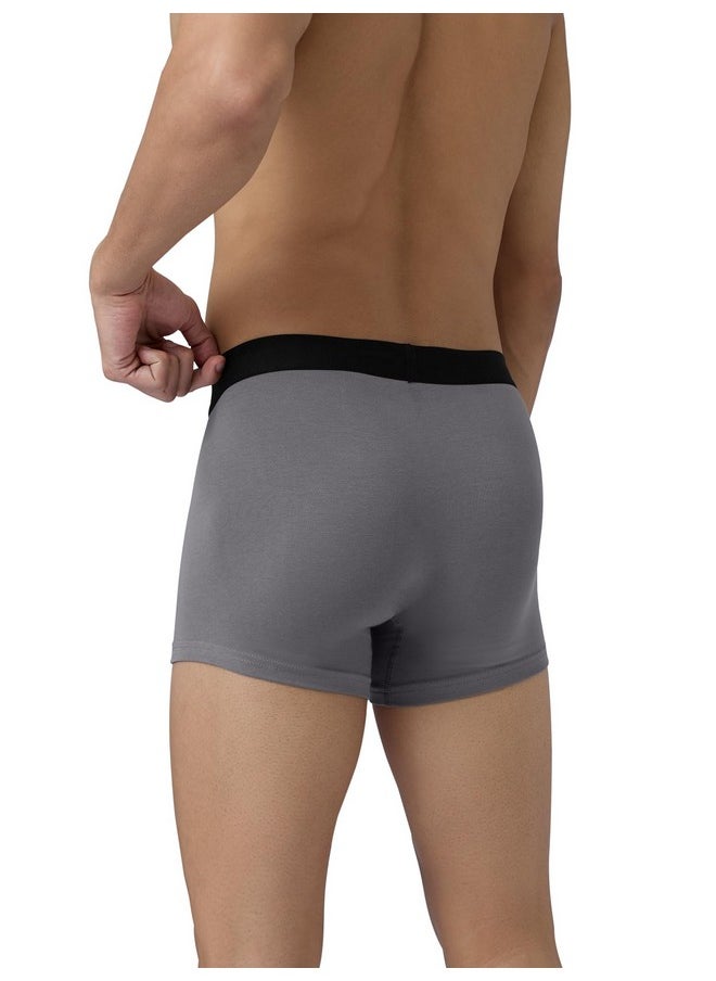XYXX XYXX Men Cotton Trunk, Regular Fit, Solid, Pack of 4, XYTRNK4PCKN60L, Brilliant Blue+Legion Blue+Frost Grey+Black, L  - Image 3