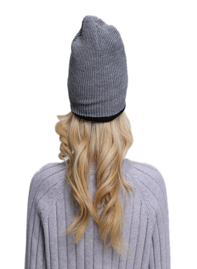 AVIMA Reversible Beanie Hat for Men, Women & Kids in Many Colors | Stretchy, Comfy, Slouchy & Snug Cap Woven Design| Improve Your Looks, Mix & Match with Outfits, Warm Your Head (Black and Grey) - Image 5