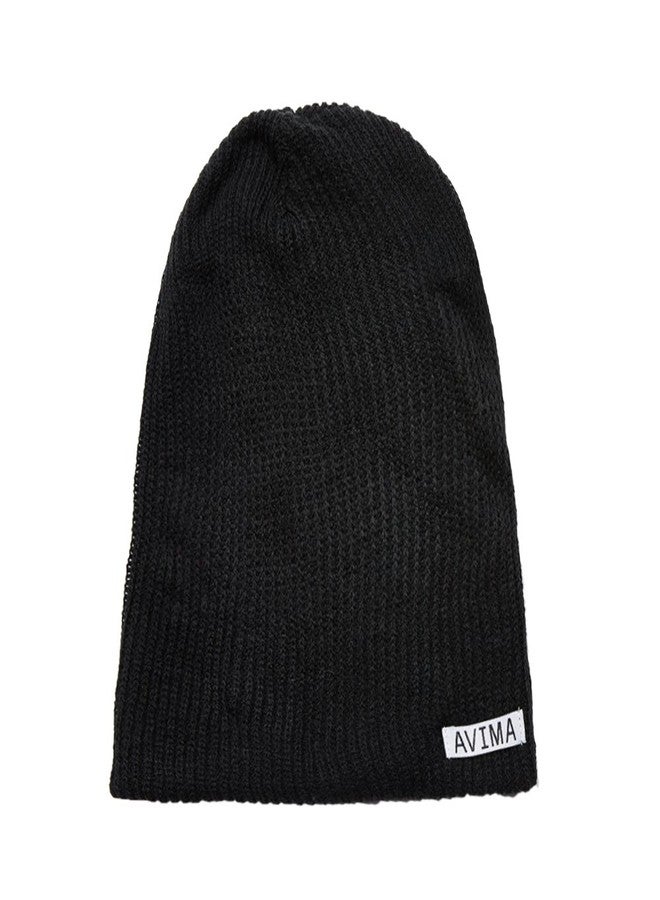 AVIMA Reversible Beanie Hat for Men, Women & Kids in Many Colors | Stretchy, Comfy, Slouchy & Snug Cap Woven Design| Improve Your Looks, Mix & Match with Outfits, Warm Your Head (Black and Grey) - Image 1