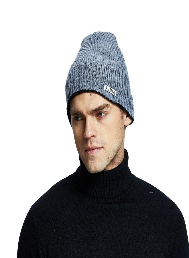 AVIMA Reversible Beanie Hat for Men, Women & Kids in Many Colors | Stretchy, Comfy, Slouchy & Snug Cap Woven Design| Improve Your Looks, Mix & Match with Outfits, Warm Your Head (Black and Grey) - Image 4