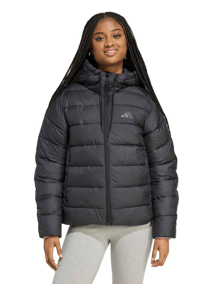 Adidas Essentials Climawarm 3 Stripes Synthetic Down Hooded Jackets - Image 1