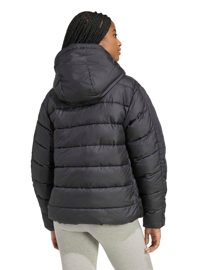 Adidas Essentials Climawarm 3 Stripes Synthetic Down Hooded Jackets - Image 2