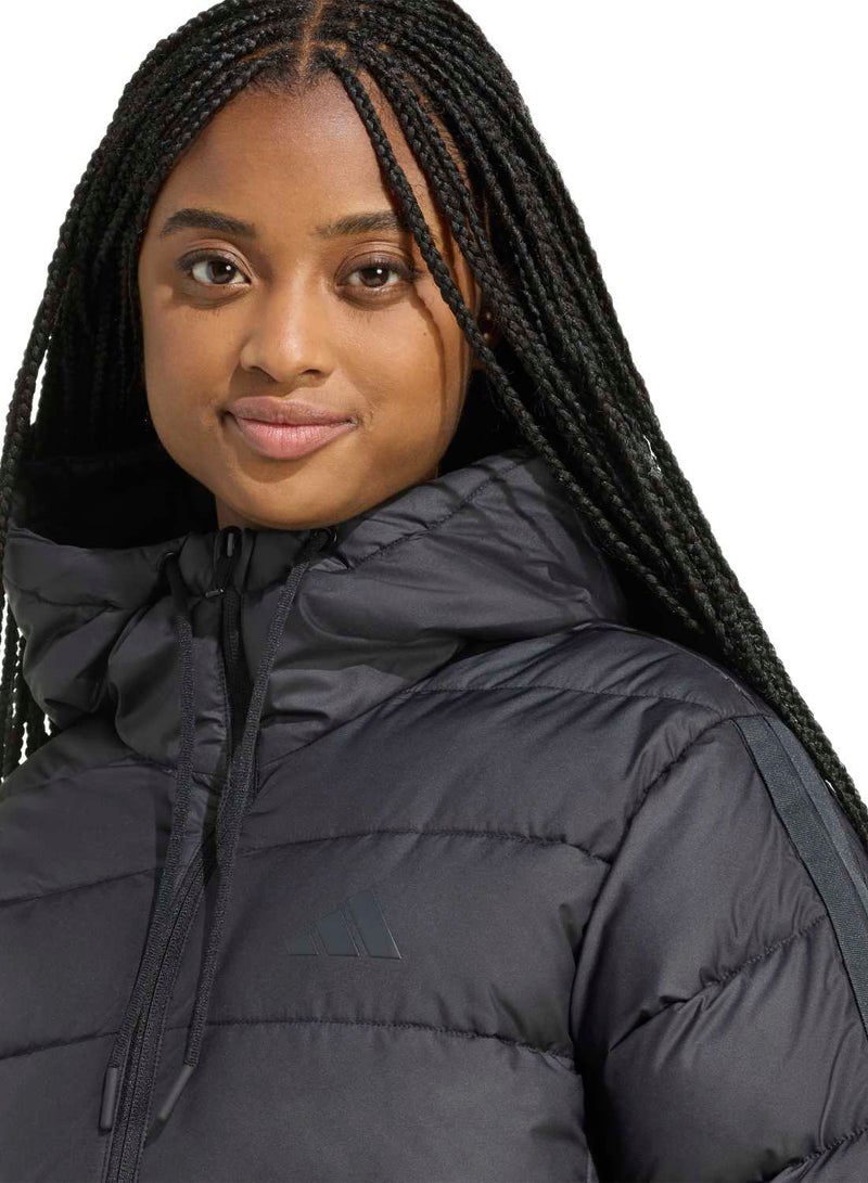 Adidas Essentials Climawarm 3 Stripes Synthetic Down Hooded Jackets - Image 4