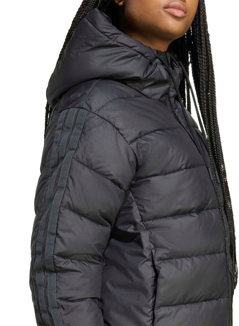 Adidas Essentials Climawarm 3 Stripes Synthetic Down Hooded Jackets - Image 5
