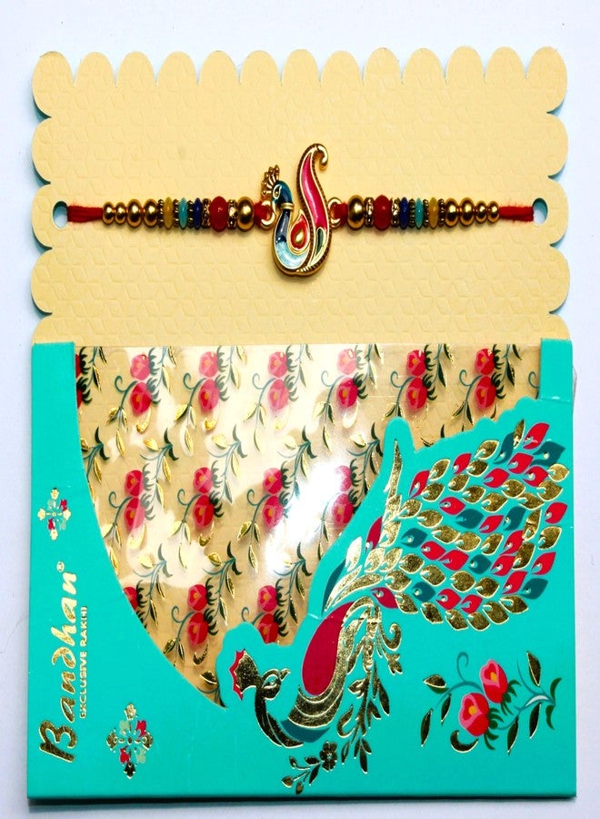 BANDHAN Peacock Rakhi With Elaborate Meenakari Work | simple rakhi, raksha rakhi - Image 2