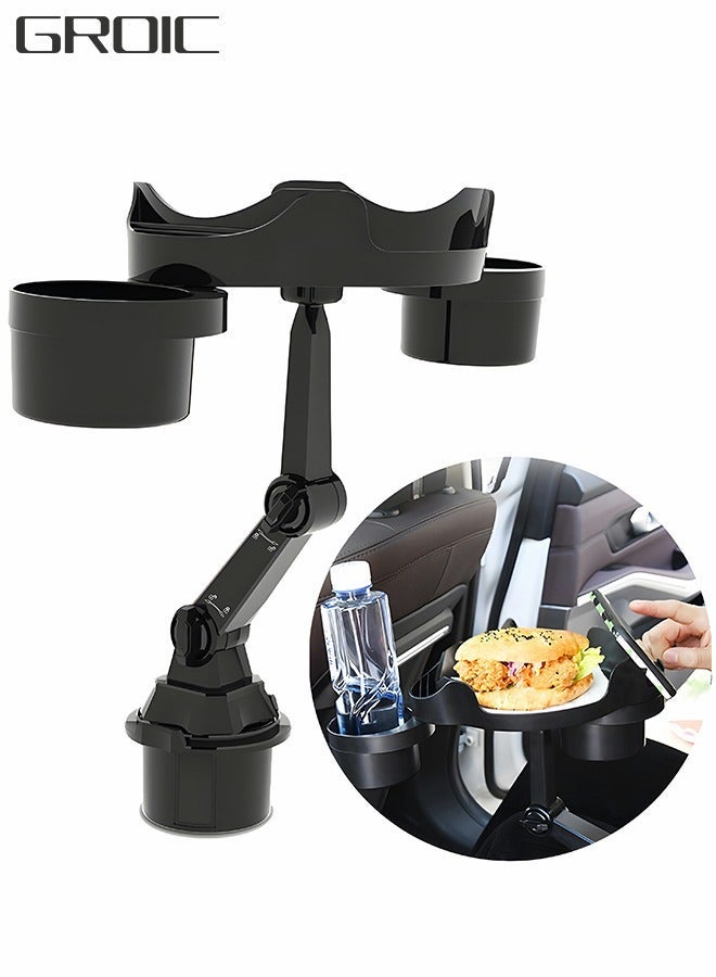 GROIC Multifunctional,Adjustable Car Tray,4 in 1 Food Tray with Surface Phone Slot and 360 Degree Swivel Armfor Organizer Hold Water Bottles,Car Storage Supplies - Image 1
