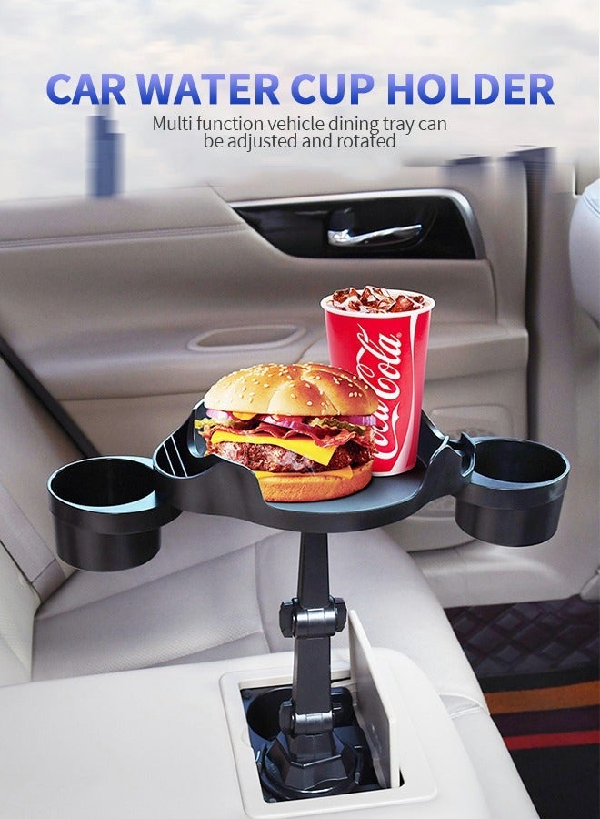 GROIC Multifunctional,Adjustable Car Tray,4 in 1 Food Tray with Surface Phone Slot and 360 Degree Swivel Armfor Organizer Hold Water Bottles,Car Storage Supplies - Image 2