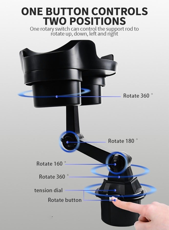 GROIC Multifunctional,Adjustable Car Tray,4 in 1 Food Tray with Surface Phone Slot and 360 Degree Swivel Armfor Organizer Hold Water Bottles,Car Storage Supplies - Image 3