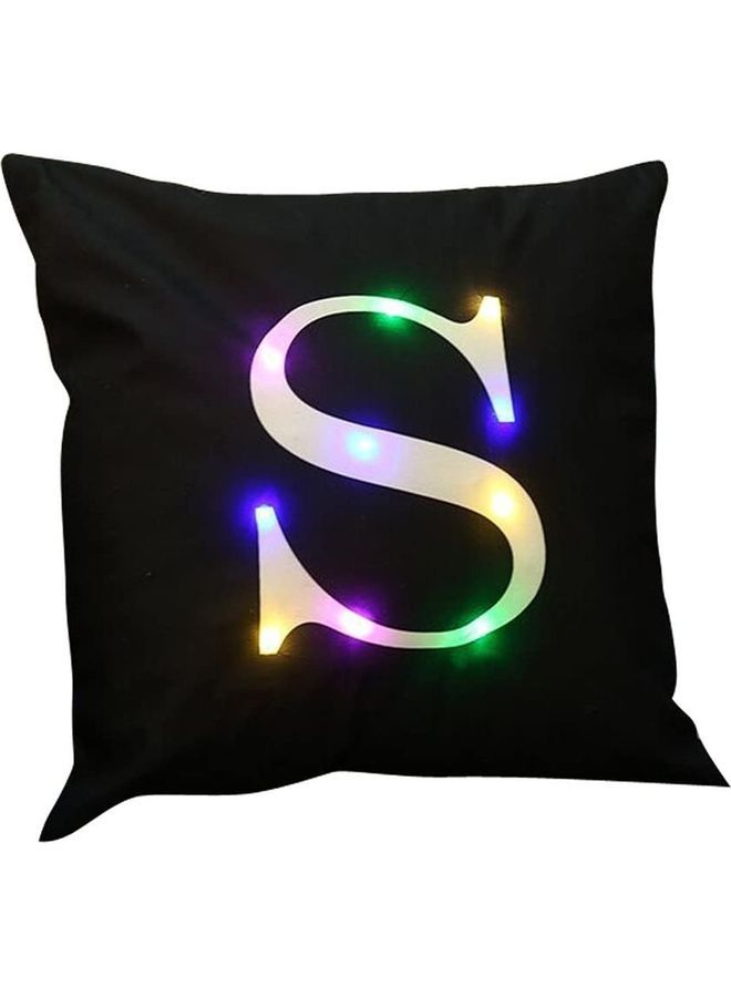NIBEMINENT LED Light Up Letter Print Cushion Case Black 45 x 45cm