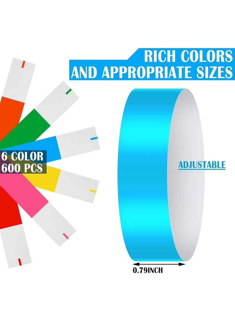 دان كولين 600pcs الألوان الورقية لحماية المعصم يحسب مصباح النيون لحماية المعصم المقاومة للماء الذراع خفيفة الجسم الحفلات الموسيقية لاصقة ما مجموعه 6 ألوان، 100 لكل قطعة. - Image 2
