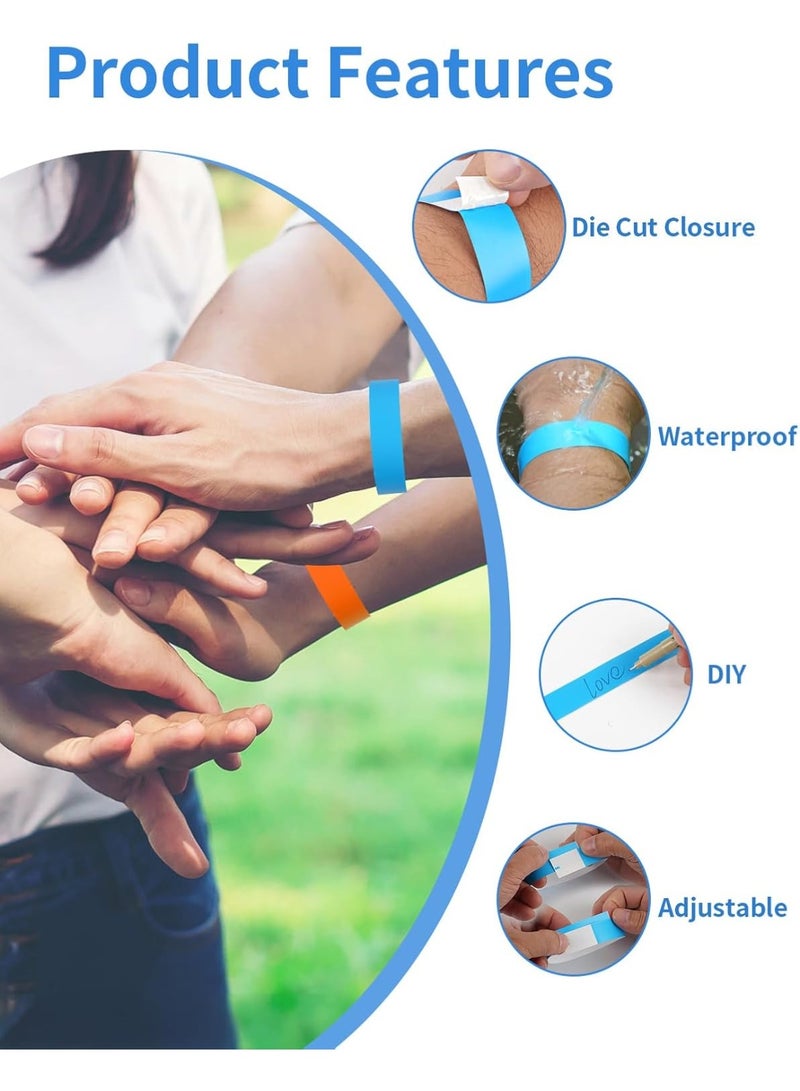 دان كولين 600pcs الألوان الورقية لحماية المعصم يحسب مصباح النيون لحماية المعصم المقاومة للماء الذراع خفيفة الجسم الحفلات الموسيقية لاصقة ما مجموعه 6 ألوان، 100 لكل قطعة. - Image 5