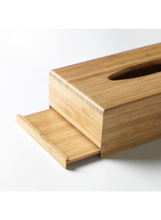 علبة مناديل، مصنوعة من الخيزران، 26 × 14 سم - Image 2