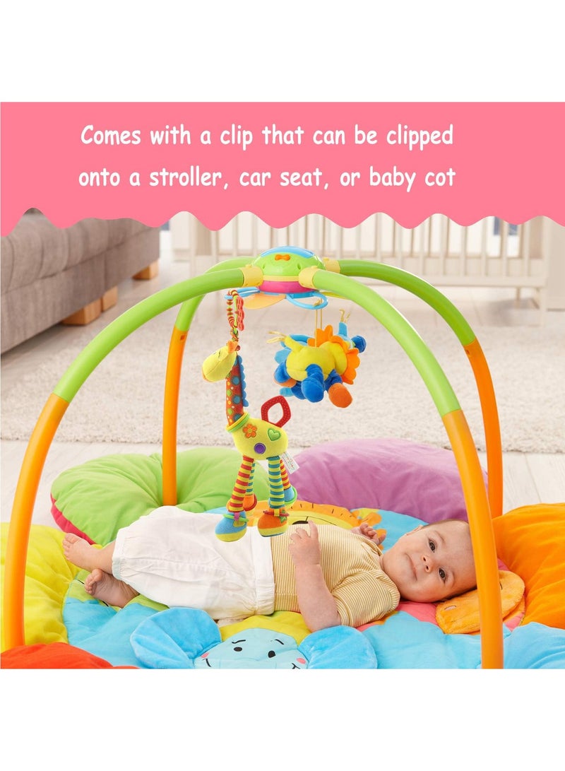 YelaJoy Giraffe Hanging Rattle Toys, Soft Baby Hanging Toys, 15 Inch Baby Rattle Crinkle Squeaky Toys, Stroller Car Seat Crib Plush Animal Activity Toys Gift for Newborn Infant 0 3 6 9 12 Months - Image 3