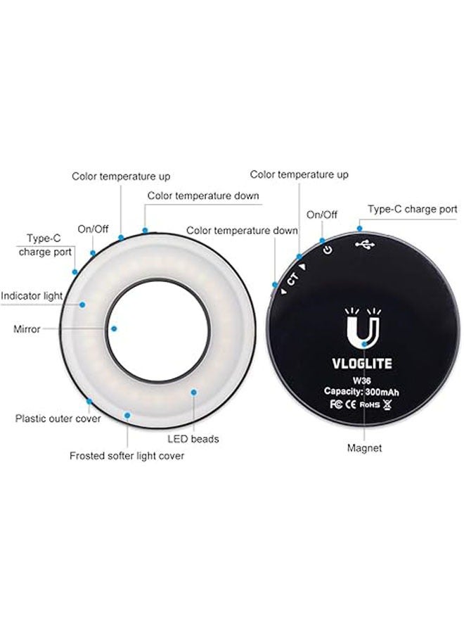 Magnetic pocket magnetic light with phone clip, LED light for selfies, fill light (ring light) compatible with mobile phones with magnetic appeal - Image 4