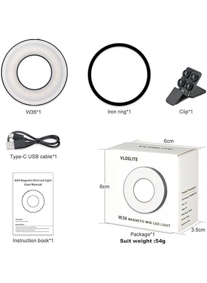 Magnetic pocket magnetic light with phone clip, LED light for selfies, fill light (ring light) compatible with mobile phones with magnetic appeal - Image 5