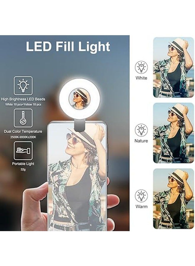Magnetic pocket magnetic light with phone clip, LED light for selfies, fill light (ring light) compatible with mobile phones with magnetic appeal - Image 3