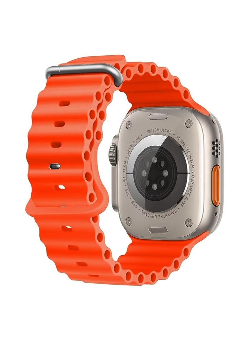 حزام محيط من السيليكون الناعم متوافق مع ساعة Apple Ultra Band 49 مم، 45 مم، 44 مم، 42 مم للرجال والنساء، أربطة عالية الجودة قابلة للتعديل - Image 2