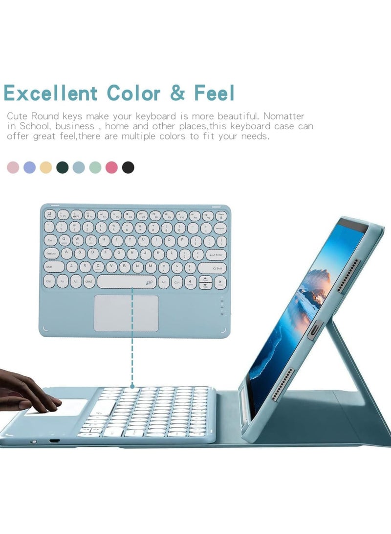 general Keyboard Case for Galaxy Tab S10 FE Plus 13.1 inch 2025 SMX620 SMX620B Detachable Touchpad Keyboard with Pen Holder Bluetooth Mice Retro Round Key Cute - Image 2