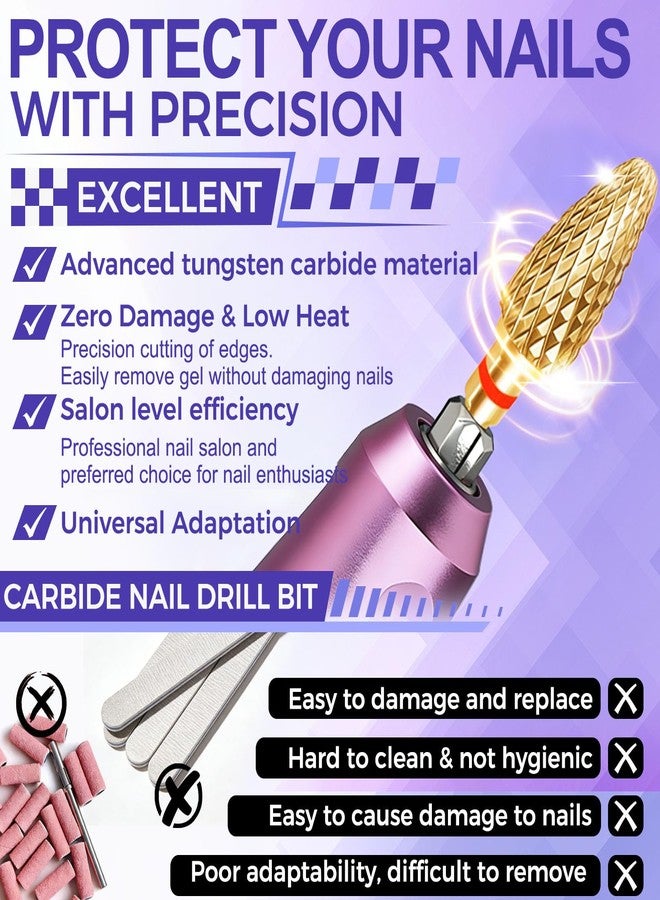 Fantexy Carbide Nail Drill Bit, 3/32" Corn Type, Fine - F - Image 5