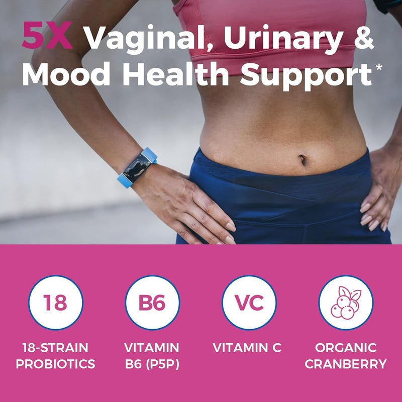NewRhythm Probiotics for Women P5P Vitamin C  Organic Cranberry 100 Billion CFU 18 Strains Prebiotics  Probiotics Vaginal Probiotics for Digestive Health  PH Balance 60 Capsules No Dairy - Image 4