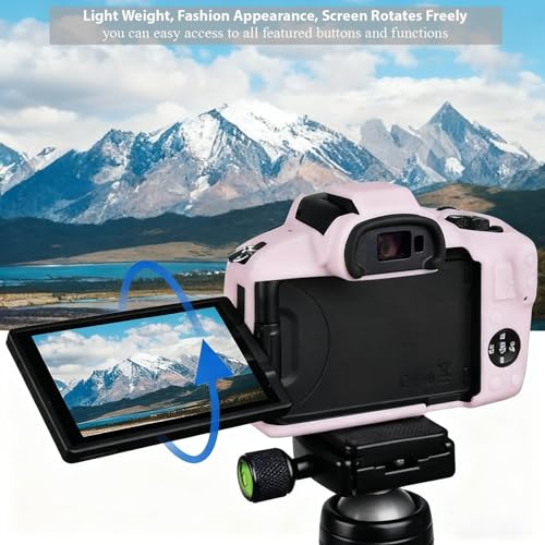 Frevyve Case for Canon EOS R50 Camera, Soft Silicone Protective Case, Anti-Scratch, Slim Fit Sleeve Cover with Screen Protector Accessories for Canon R50 (Jelly Pink) - Image 5