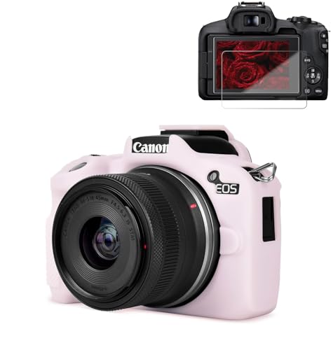 Frevyve Case for Canon EOS R50 Camera, Soft Silicone Protective Case, Anti-Scratch, Slim Fit Sleeve Cover with Screen Protector Accessories for Canon R50 (Jelly Pink) - Image 1