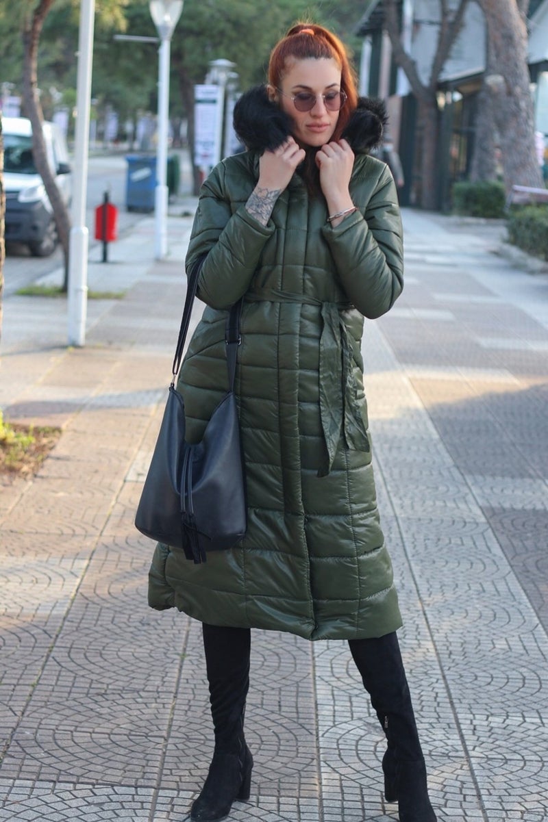 Barbora Daily Winter Full Length Women's Puffer Coat BT180HAKI3  - Image 1