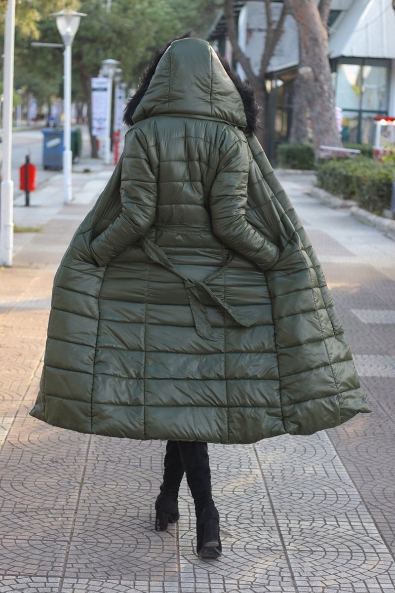 Barbora Daily Winter Full Length Women's Puffer Coat BT180HAKI3  - Image 3