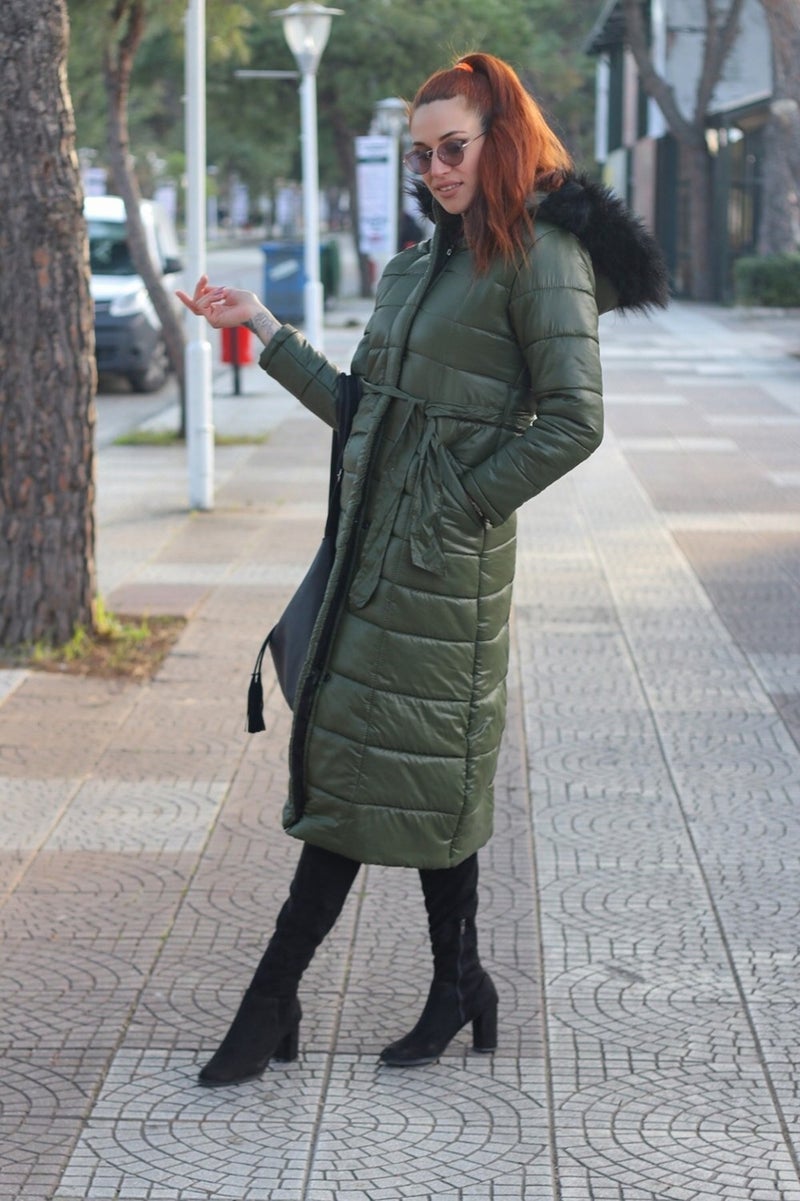 Barbora Daily Winter Full Length Women's Puffer Coat BT180HAKI3  - Image 5