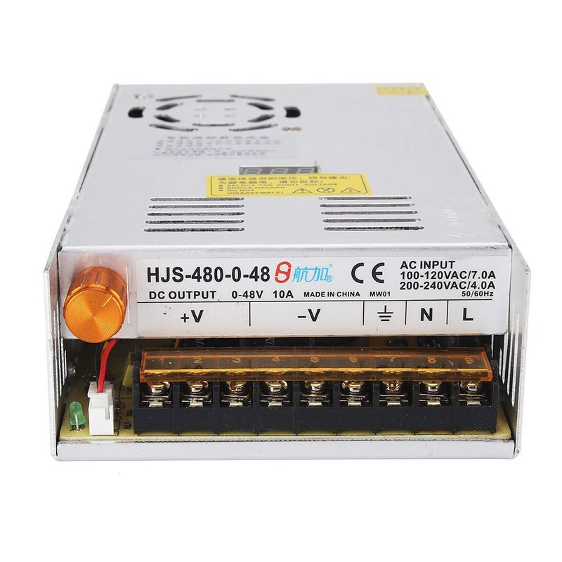 Titoe Adjustable DC Power Voltage Converter AC 110V-220V to DC 0-48V 10A Module Switching Power Supply Digital Display 480W Voltage Regulator Transformer Built in Cooling Fan - Image 1