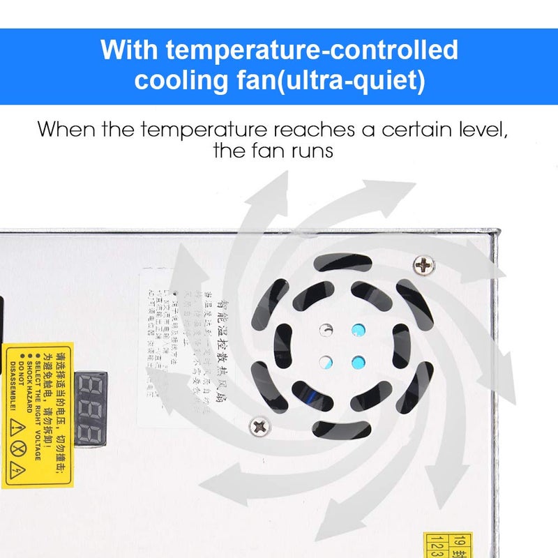 Titoe Adjustable DC Power Voltage Converter AC 110V-220V to DC 0-48V 10A Module Switching Power Supply Digital Display 480W Voltage Regulator Transformer Built in Cooling Fan - Image 5