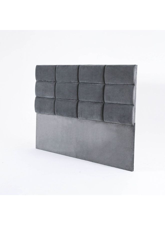 Karnak Square Design Upholstered Velvet Bed Frame Bedroom Furniture Strong And Sturdy Modern Design Wooden Bed | Quiet & Comfortable Bed (King - 180x200cm, Grey) - Image 4