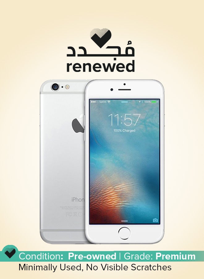 ابل  مُجدد - آيفون 6 مع تطبيق فيس تايم لون فضي سعة 64 جيجابايت يدعم تقنية 4G LTE - Image 1