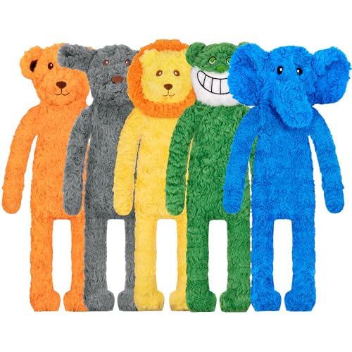 SHARLOVY No Stuffing Dog Toys 5 Pack Crinkle Interactive Dogs Toy for Boredom Puppy Toys for Teething to Keep Them Busy Cute Squeaky Dogs Toy for Small Medium and Large Breed - Image 1